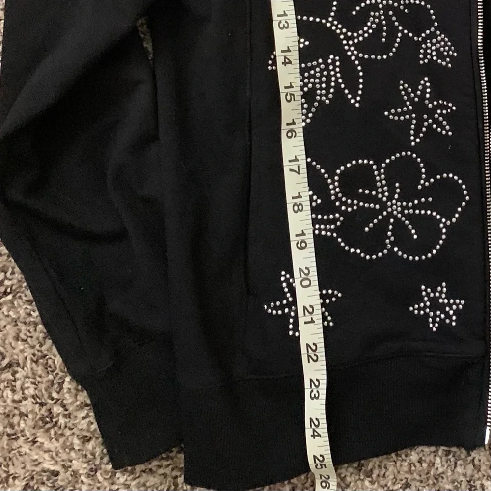Boston Proper stud rhinestone zip up hoodie set size L - Picture 6 of 9